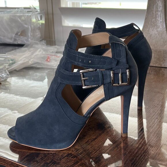 Michael Kors Blue Suede Strappy Stiletto Heels EUC - Picture 6 of 9